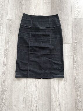 Sirens | Classic Black Denim Pencil Skirt